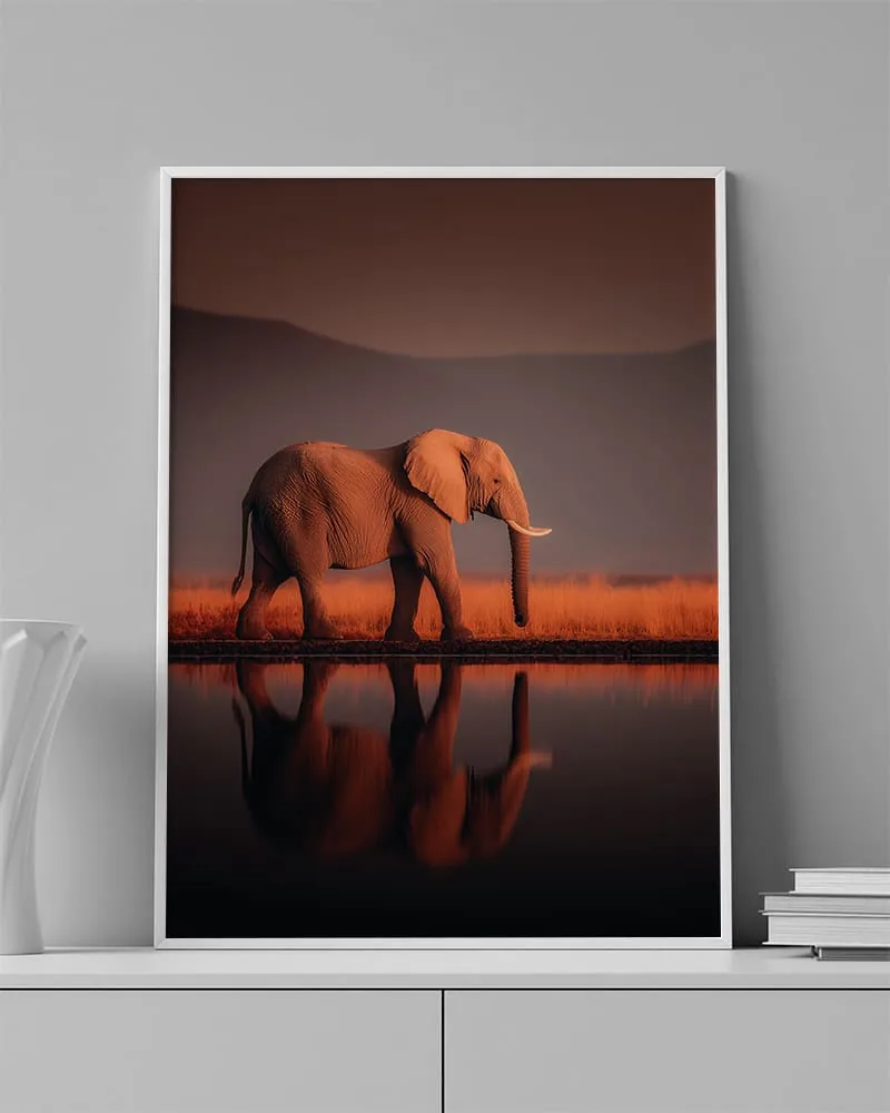 ELEPHANT 0054 ambientado en una pared
