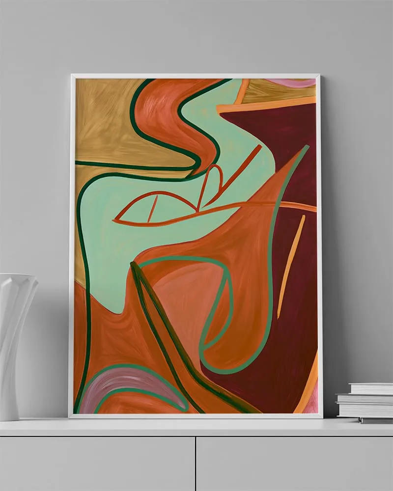 ABSTRACT ART 0009 ambientado en una pared